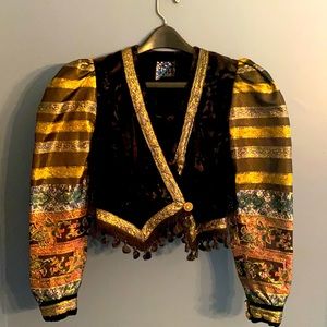 Zandra Rhodes Velvet Brocade Bolero Jacket